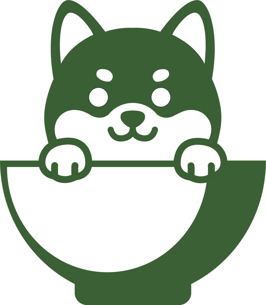 Matchiko, a Shiba peeking out of a matcha bowl
